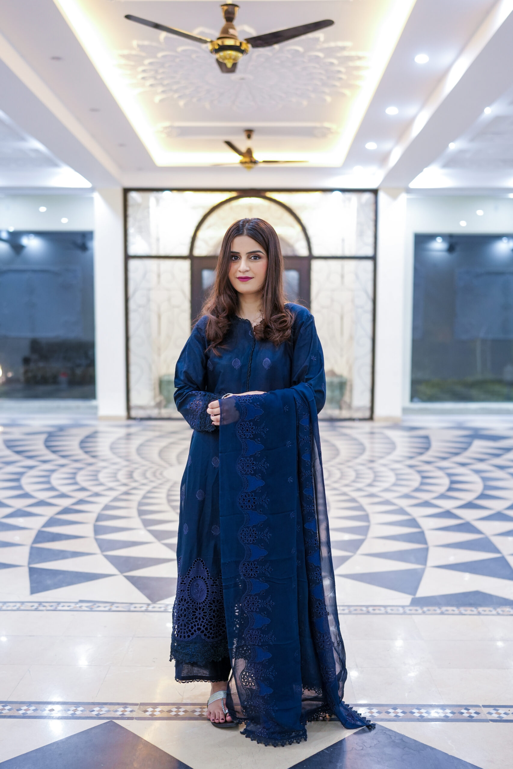 Ruh-e-Neel| 3 piece set|Chikankari